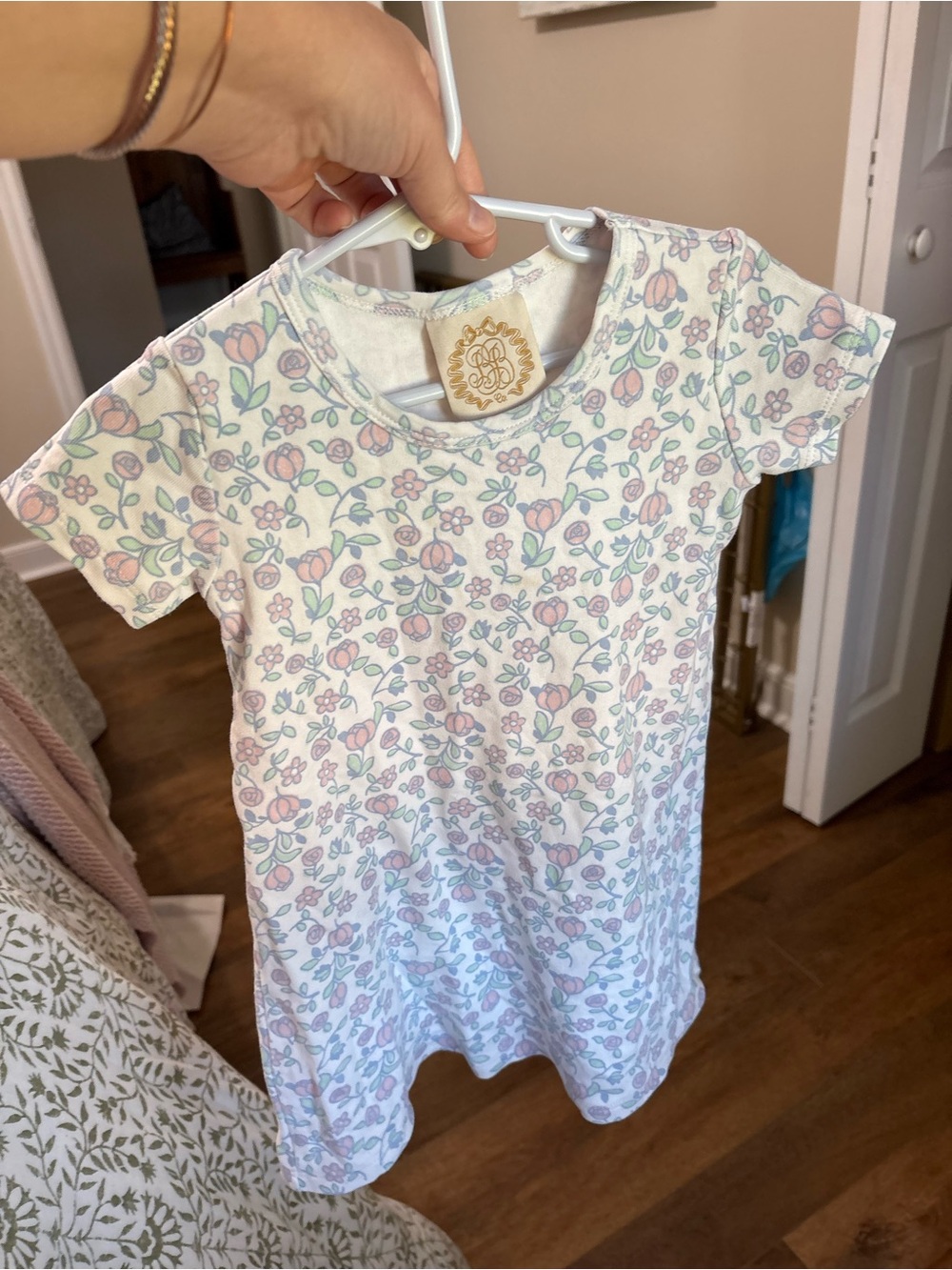 The Beaufort Bonnet Company Girls Floral Dress 4T 100% Pima Cotton